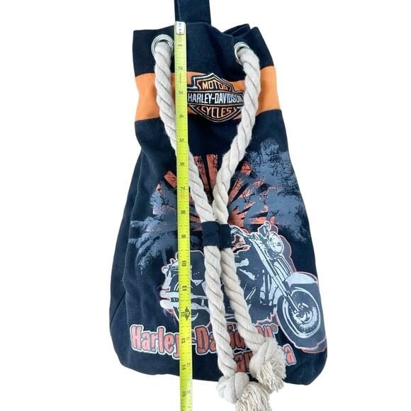 Harley Davidson Bahamas rope drawstring duffel bag canvas tote biker motorcycle - Picture 14 of 15